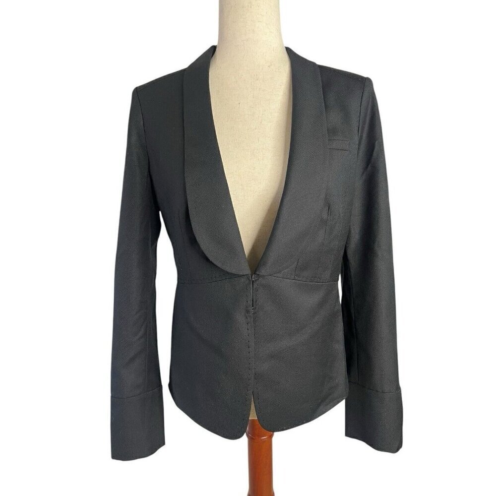 Tory Burch Black Wool Blend Blazer Small Sz 4 Office Siren Designer Chic